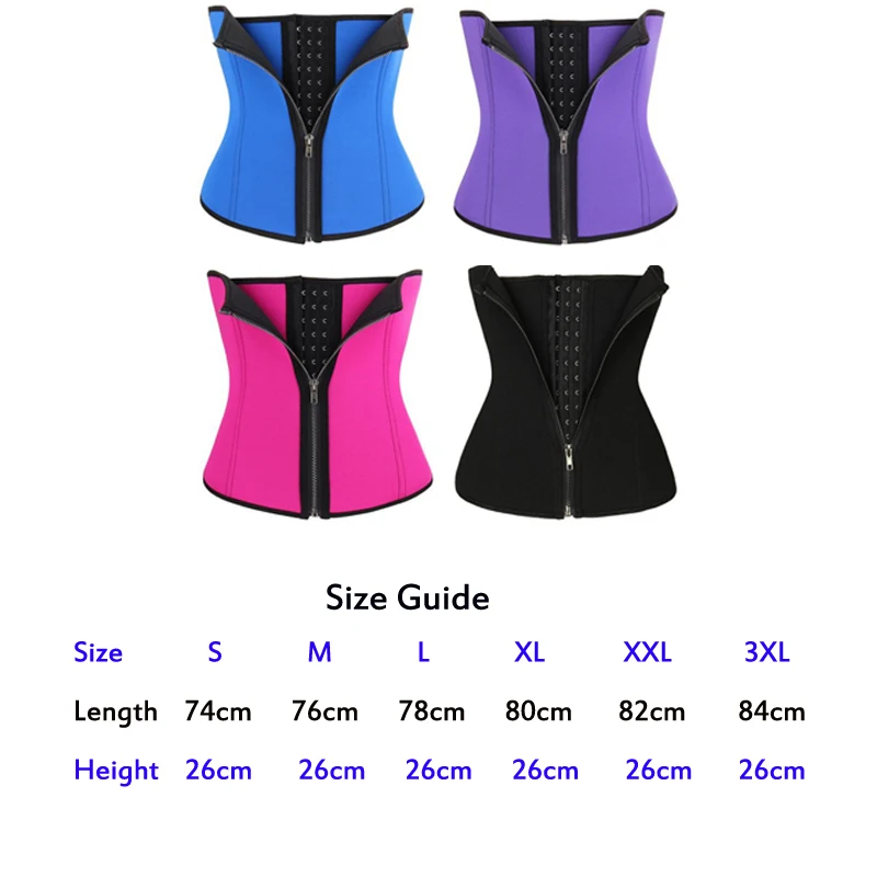 Women Zipper Hook Waist Trainer Faja Waist Shaper Neoprene Slimming Belt Colombian Girdles Modeling Strap Thin Waist Trimmer