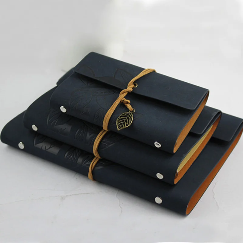 

Retro Vintage Leather Tie The Rope Traveler Notepad Blank Diary Stationery Suppl Loose-leaf Notebook Replaceable Leaves Design