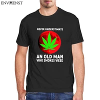 never underestimate an old man who smokes graphic mens shirt 100 cotton top vintage tshirt oversized mens short sleeve tees 3xl
