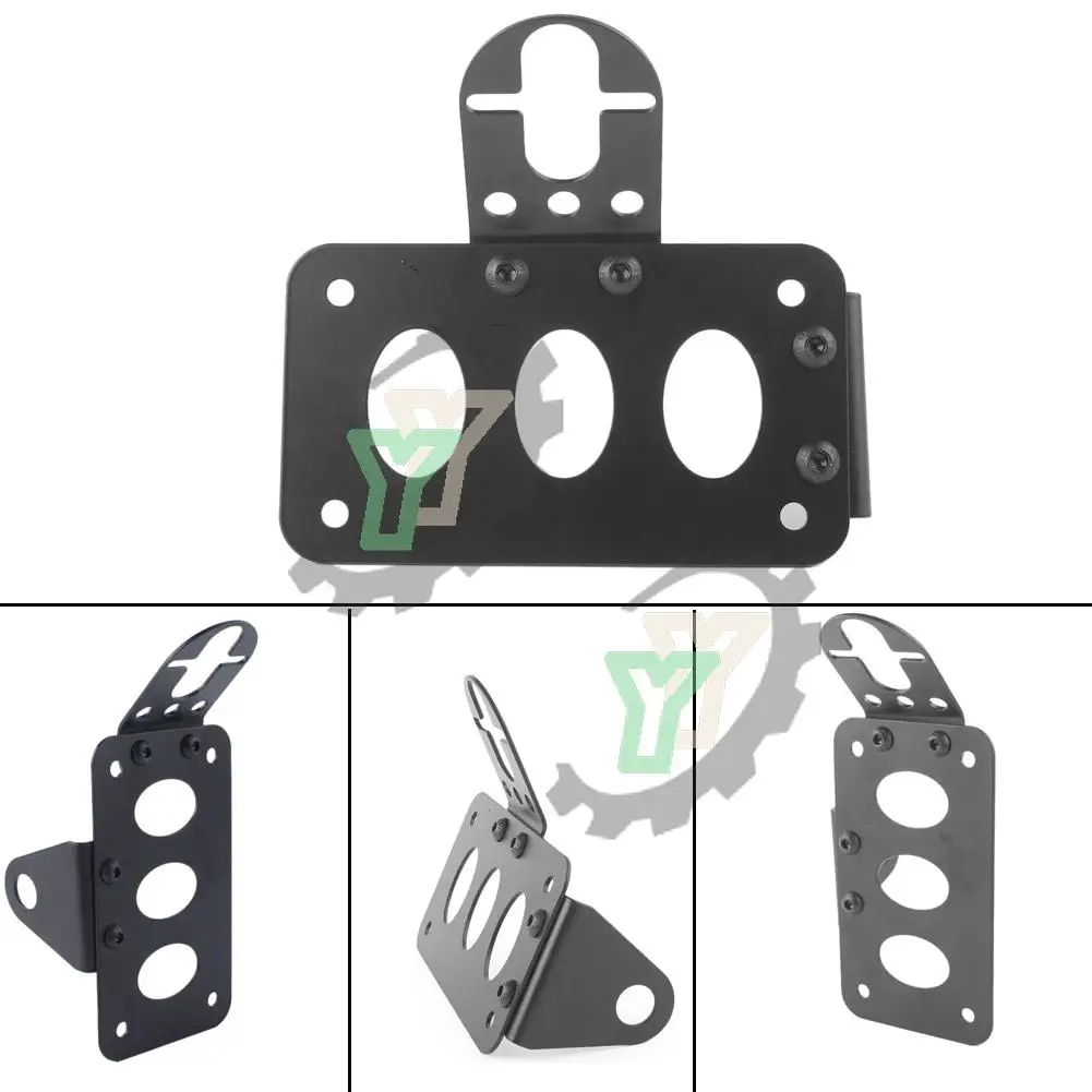

Motorcycle Holder Side Mount Mounted Tail Light Frame License Plate Bracket Retro Meta For Harley Chopper Cruiser Bobber