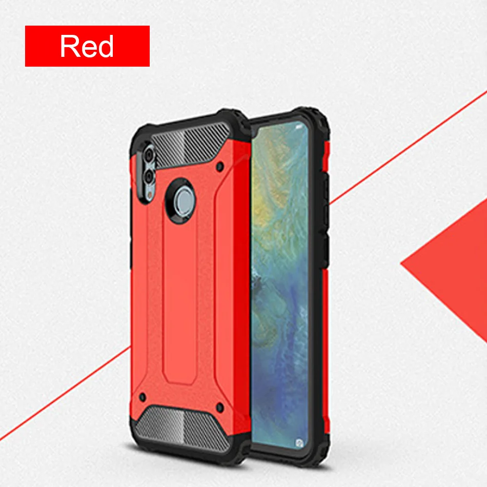 Red Роскошный противоударный армированный чехол для huawei Honor 20 Pro 10 9 Lite полный защитный чехол для Honor 10i 8X бампер для телефона чехол s Shell чехол на для хуавей хонор 20 PRO 10 9 LITE 10I 8X - Цвет: Red