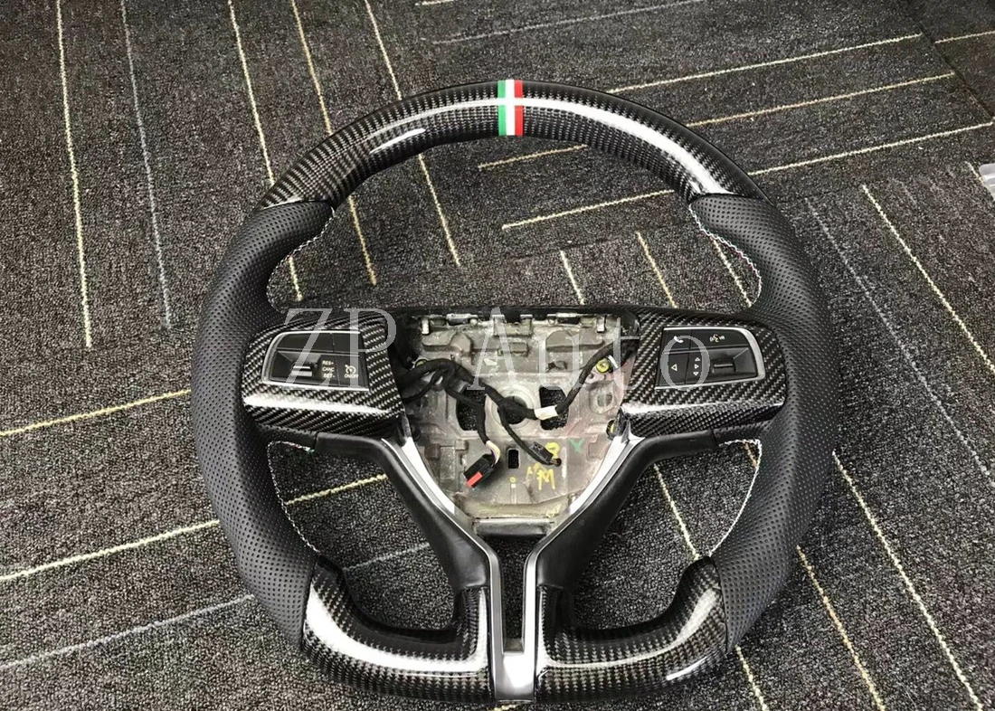

Customizable Steering Wheel For MASERATI Steering Wheel Forged Napa Alcantara Perforated Leather Carbon Fiber Steering Wheel