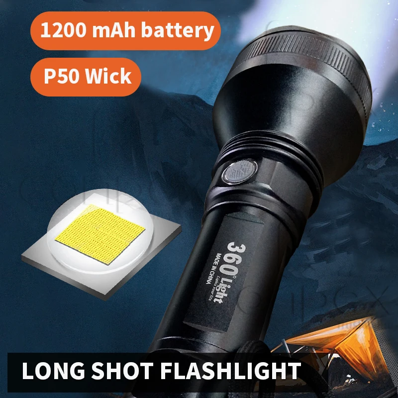 저렴한 강력한 Led 손전등 USB 충전식 줌 토치 P50 LED 다이빙 라이트 18650 캠핑 사냥 작업을위한 배터리 플래시 라이트