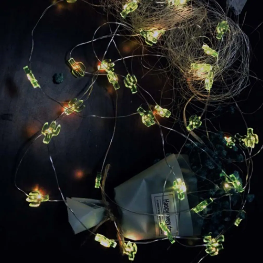 20 Led светильник s Рождественское украшение ананас Фламинго Зеленый Кактус