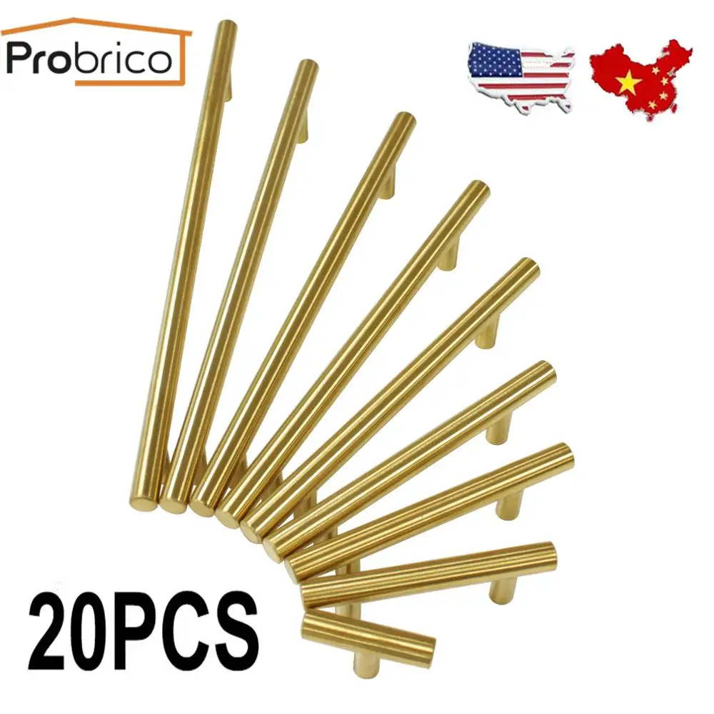 Золотая дверная ручка для шкафа Probrico 20 шт. мебели из нержавеющей стали диаметр 12