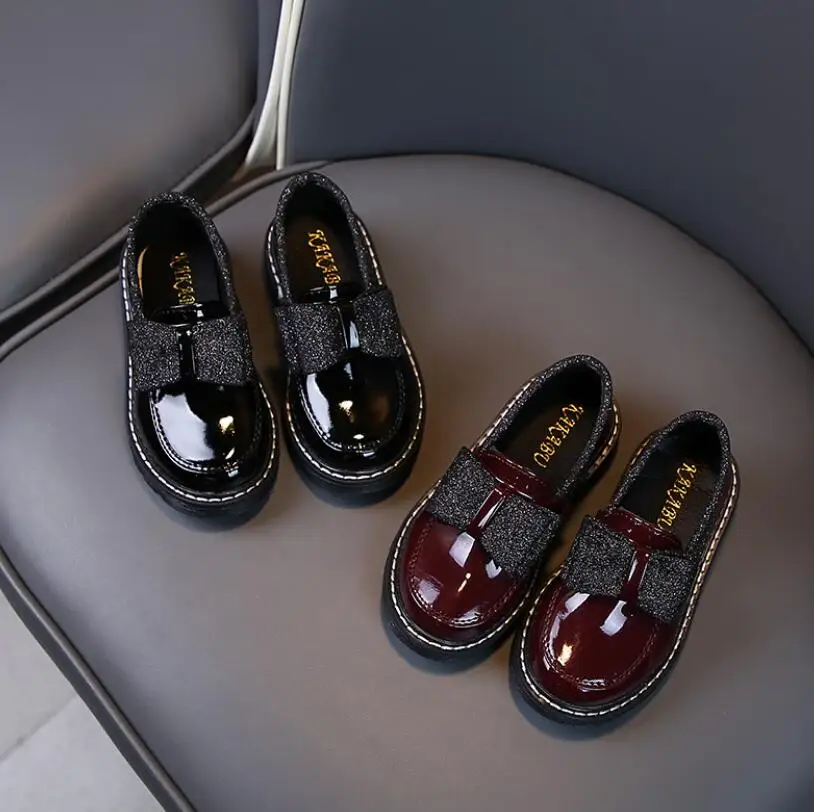 2020 детская повседневная обувь мягкая кожаная спортивная принцессы с бантом