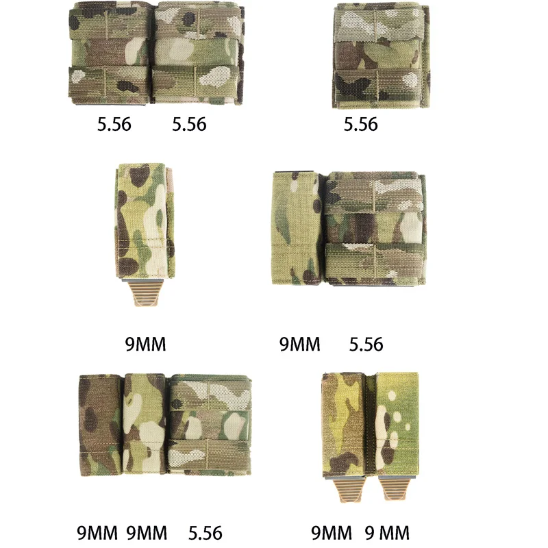Tactical Airsoft 5.56 Single/Double  Magazine Pouch Multicam Vest Molle Mag Ammo 