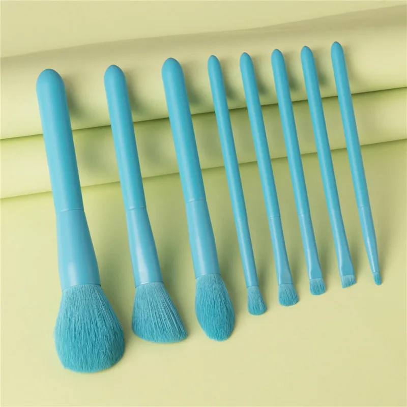 

8Pcs Makeup Brushes Set Blue For Foundation Blush Eyeshadow Concealer Powder Lip Make Up Cosmetics Brush Makeup Pen