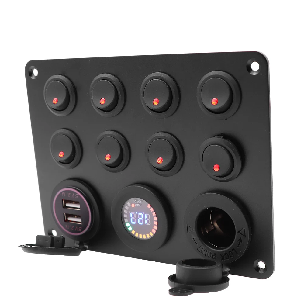 

8 банд морской переключатель панель 12-24V Светодиодный светильник тумблер для автомобилей, грузовиков, лодок круизов