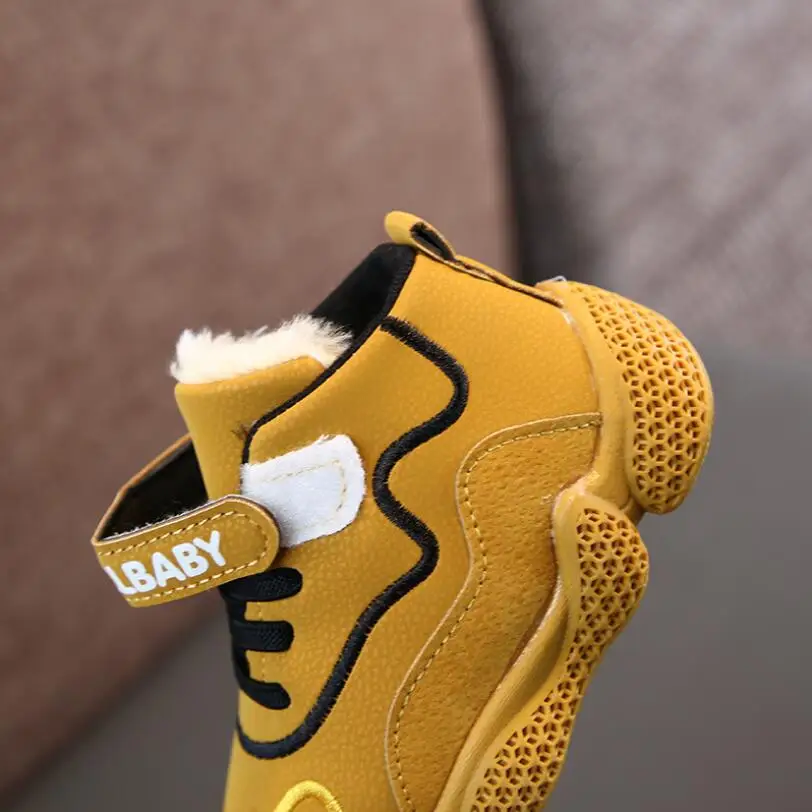 Модные Ботинки Martin для мальчиков зимние новые кожаные ботинки Детская Хлопковая