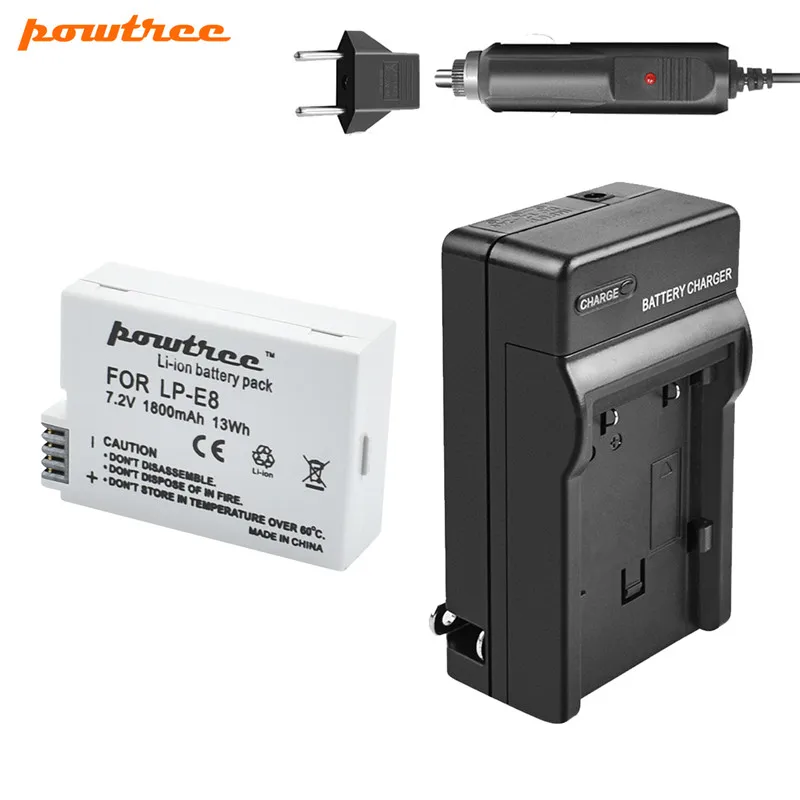 Зарядное устройство Powtree 1800 мАч для аккумулятора Canon EOS 550D 600D 650D 700D X4 X5 X6i X7i