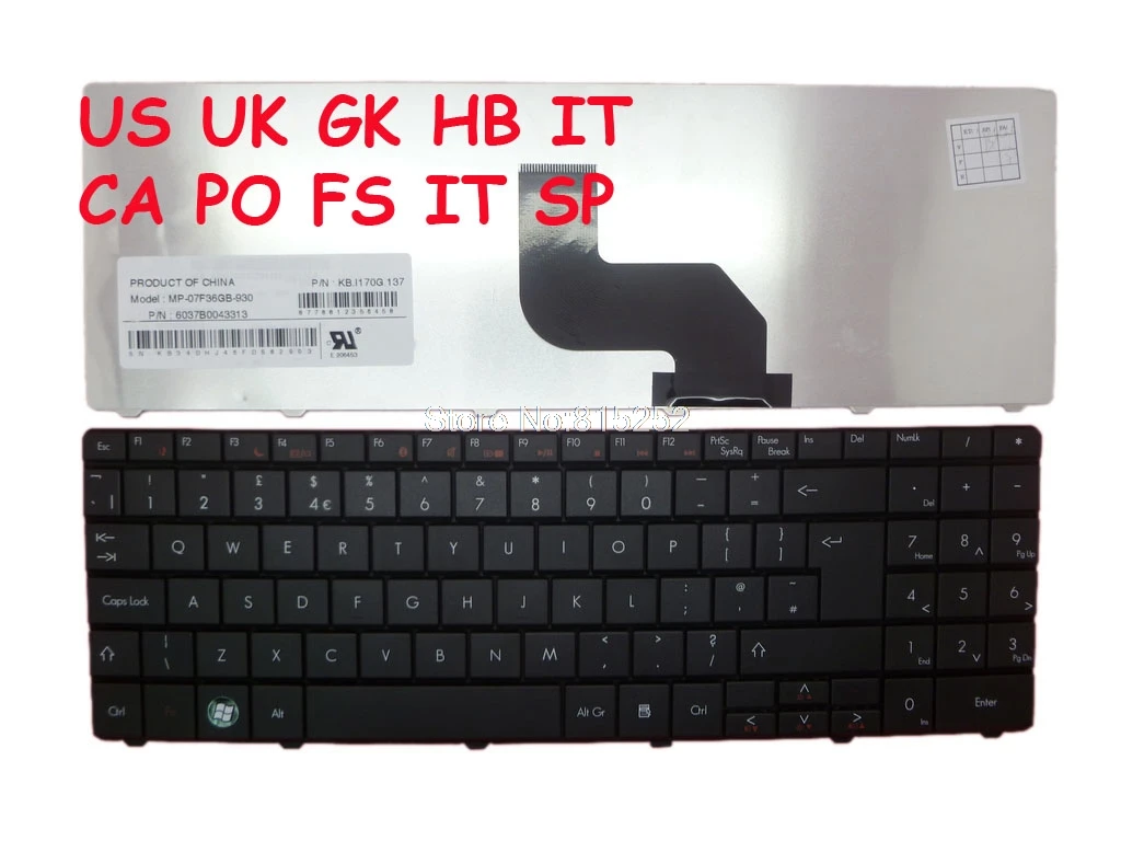 Клавиатура для ноутбука ACER E525 SWISS/G SW Kingdom британский английский US 9Z.N2M82.B00 9Z.N2M82.B0U