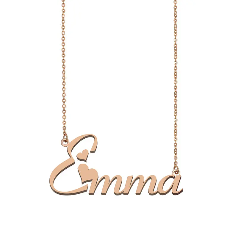 

Emma Name Necklace Personalised Stainless Steel Gold for Women Choker Alphabet Letter Pendant Girls Mom Jewelry Gift