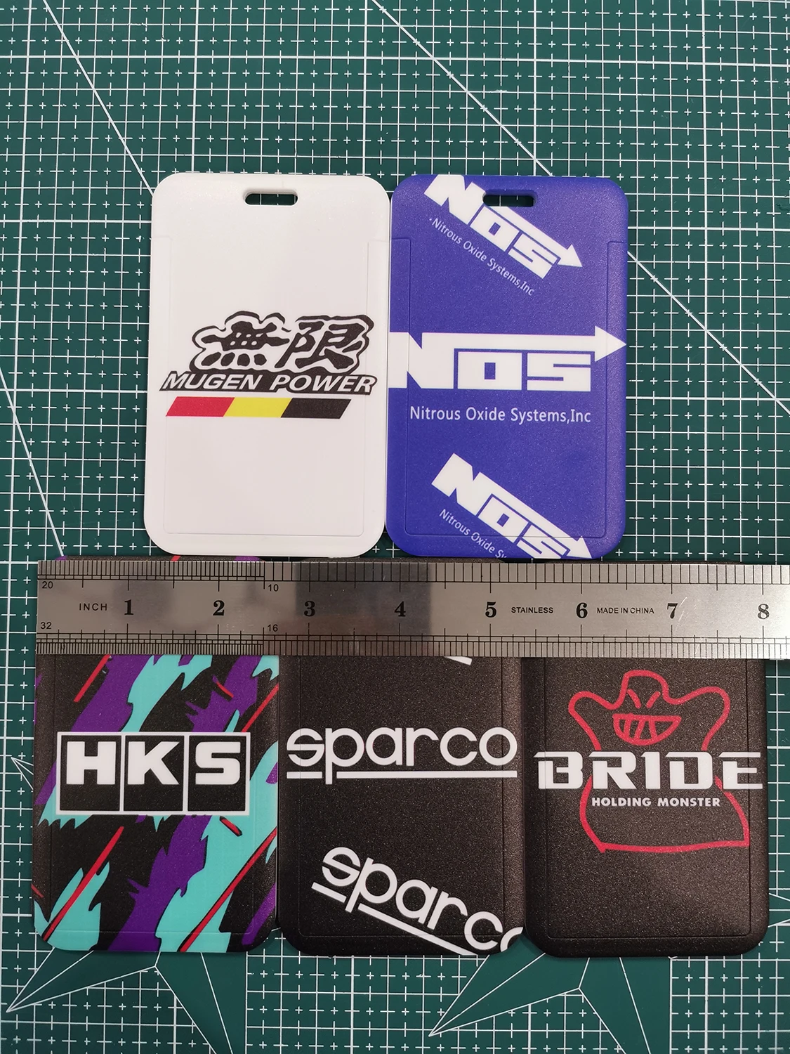JDM Racing Style ABS Bank Credit Card Holder Wallet Bus ID Name Work Lanyard For BRIDE SPARCO NOS HKS MUGEN POWER | Автомобили и