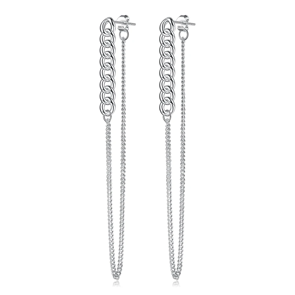 

INALIS Simple Style Drop Earring For Women S925 Sterling Silver Long Line Chain Earrings Life Show Love Fine Jewelry Hot Sale