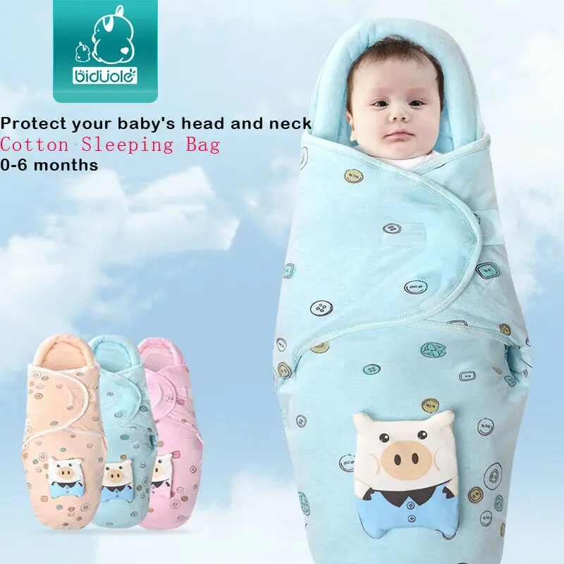 Manta de algod&oacute;n para beb&eacute; reci&eacute;n nacido, saco de dormir c&aacute;lido de invierno con dibujos animados para ni&ntilde;o peque&ntilde;o, envoltura para cochecito de beb&eacute; de 0 a 8M-2