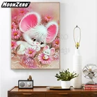 5D DIY алмазная живопись животных Картина с кроликом камни в форме ромбакруглая мозаичная Вышивка крестом подарочный набор дома Docer 20210421