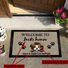 Коврик для входной двери с индивидуальным текстом для домашних животных, прочный резиновый коврик для входной двери, маленький коврик для входной двери, нескользящий моющийся коврик