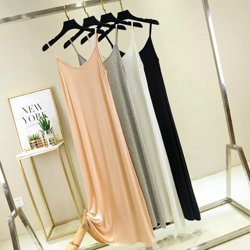 

Sling sexy night dress women modal cotton nightwear long dress large size ladies nightgown bottoming dress female nightshirt