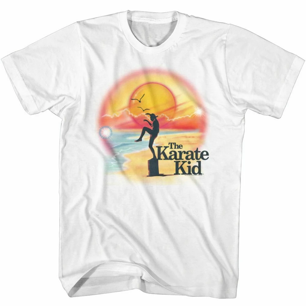 Детская футболка с короткими рукавами для мужчин каратэ белая пляжная крутая