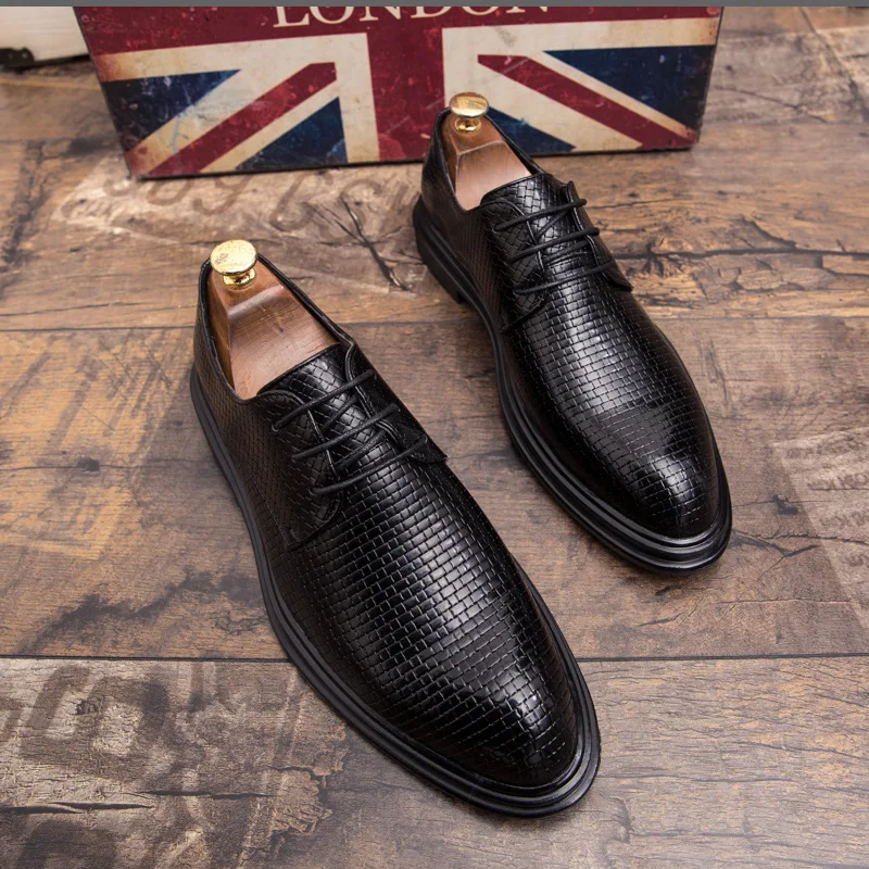 

Classics Fashion Leisure Wedding Shoes Men Lace-Up Pointed Toe Formal Dress Shoes Med Spring Autumm Casual Oxfords Shoes