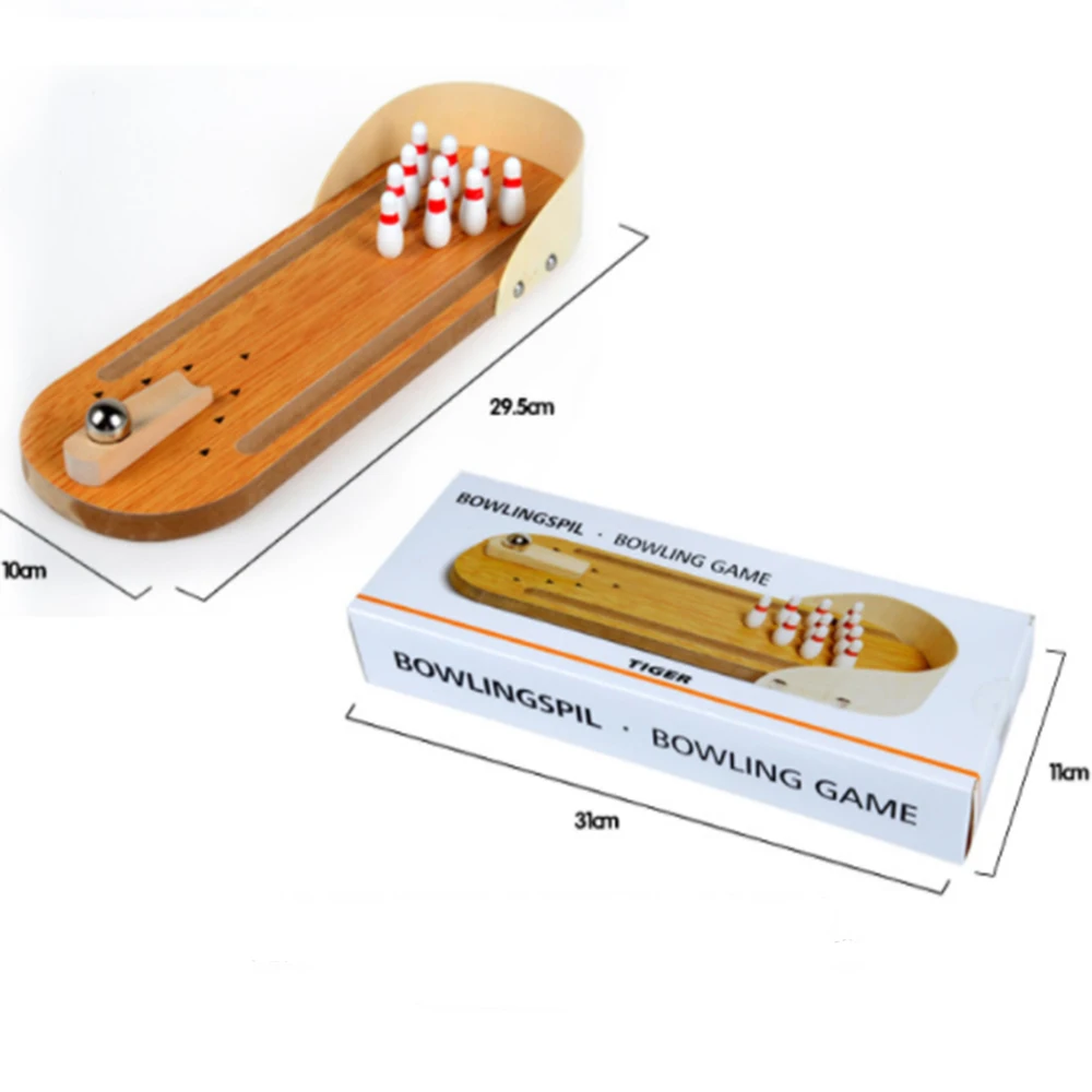 

Child Toys Wooden Mini Desktop Bowling Game Toy Set Fun Indoor Parent-Child Interactive Table Game Bowling Developmental Toy