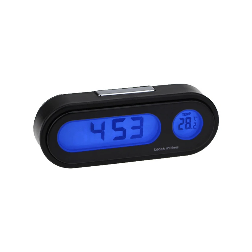 

Car Dashboard Digital Clock, Vehicle Adhesive Clock with Backlit LCD, Time & Temperature Display, Automotive Stick On Clock