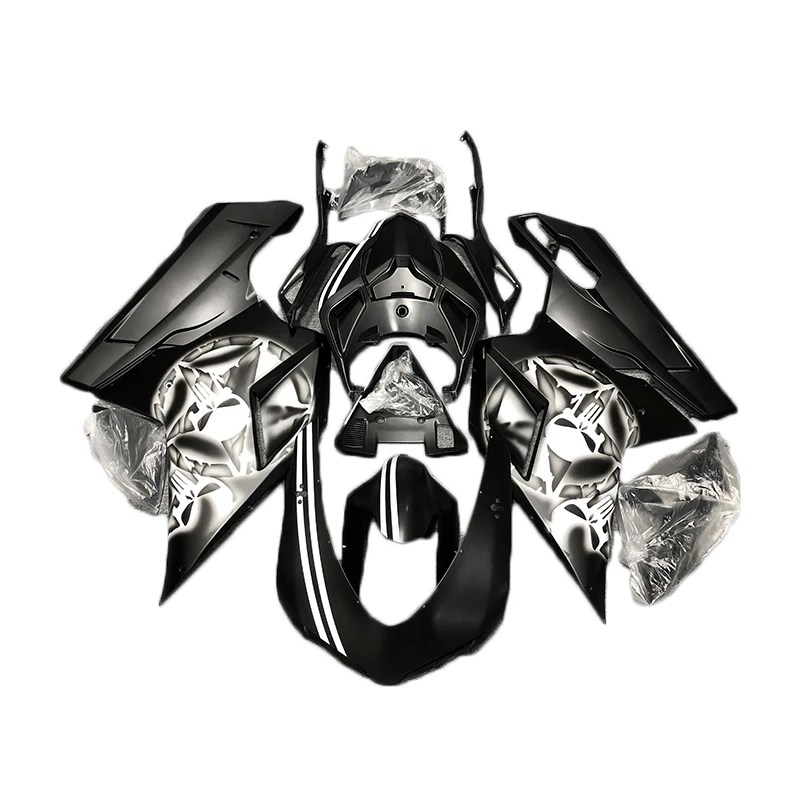 

For Ducati 848 1098 Free Custom Injection Fairings Black Silver Flames 848 1098 New ABS Plastic Superior fairing kit IU69
