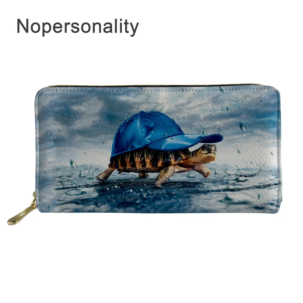 

Nopersonality Women Clutch Hand Bag Purse Printing Sea Turtle Credit Card Holder Leather Female Ladies Clutch Phone Bag