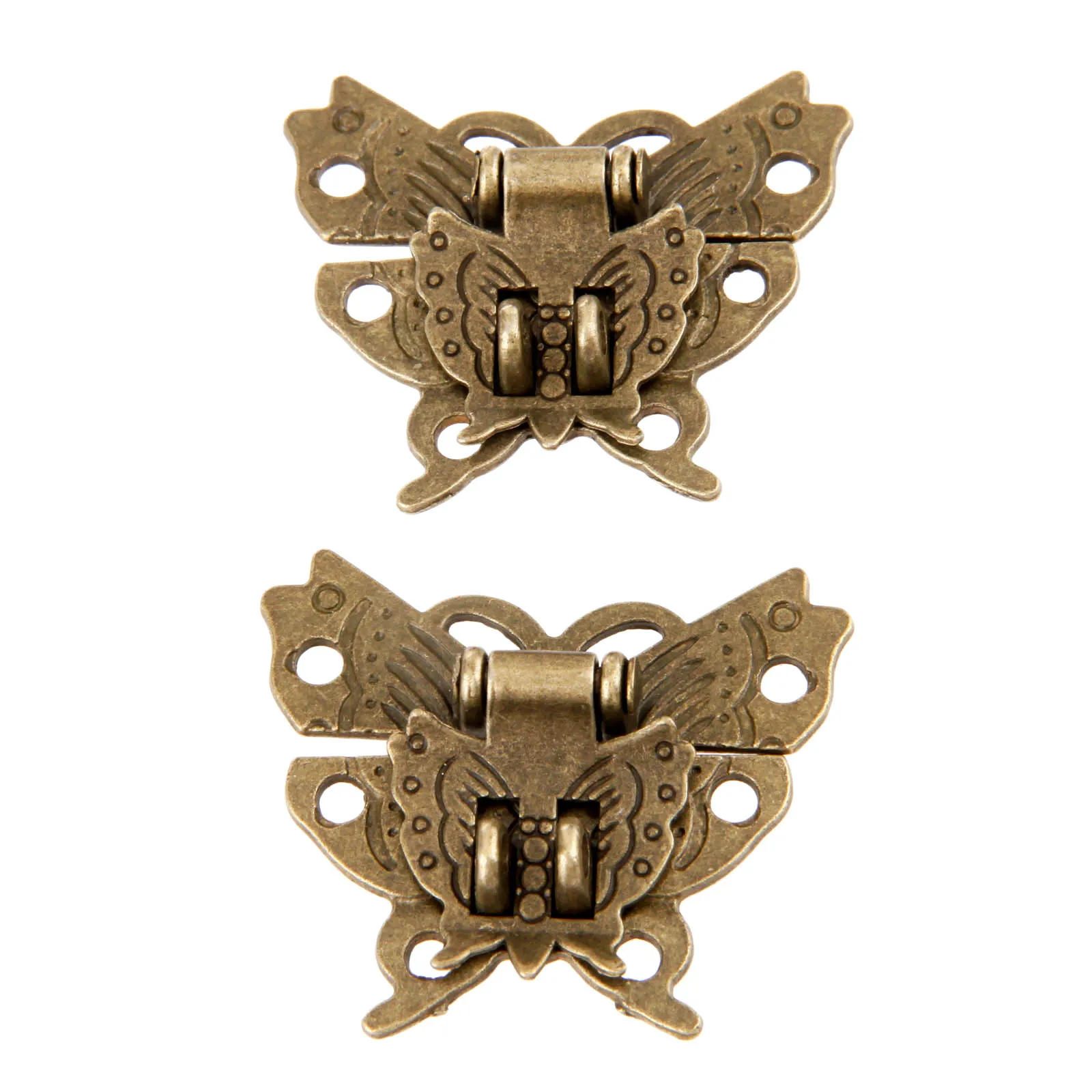 

2Pcs Beautiful Butterfly Design Antique Bronze Hasp Latch Jewelry Wooden Box Lock Cabinet Buckle Case Locks Hardware 39*45MM