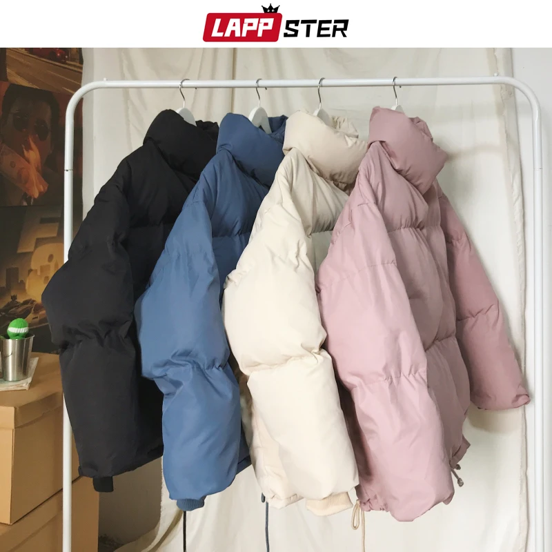

Мужская зимняя пуховая куртка с карманами LAPPSTER, однотонная толстая пуховая куртка, корейская мода 2020, пальто, женская бежевая парка, куртки