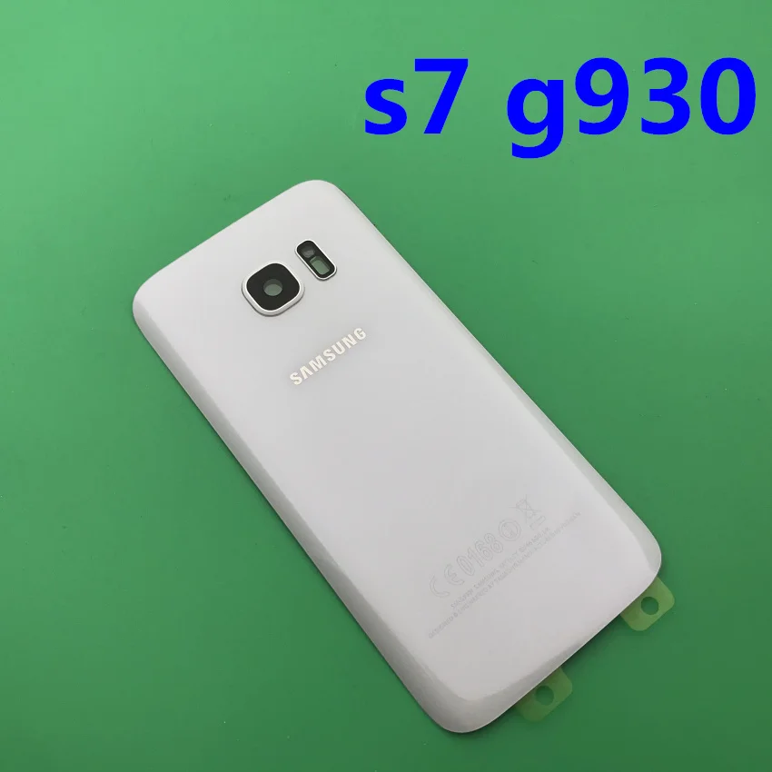 Samsung Galaxy S7 edge оригинальная Задняя крышка батареи G930 G930F чехол G935 G935F задняя дверь корпус стеклянная панель Запасная часть - Цвет: s7 white