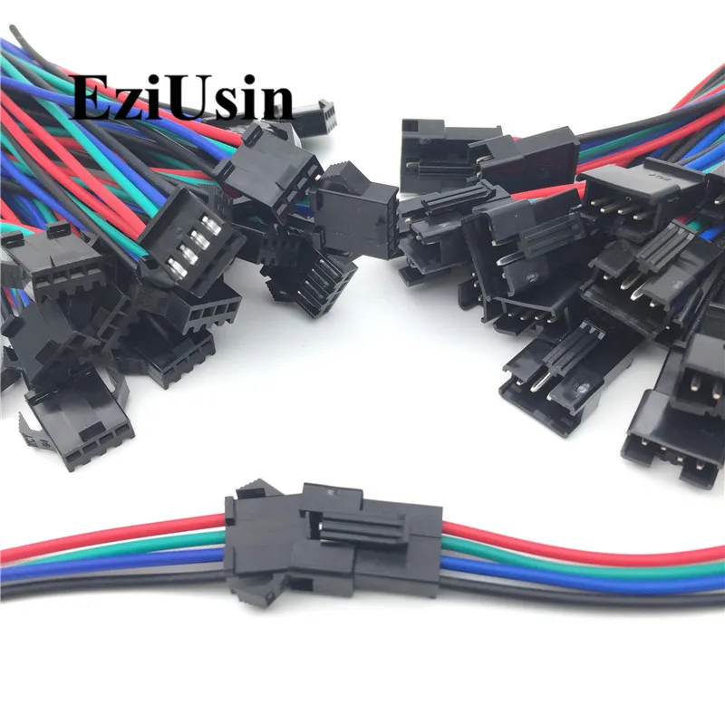22 AWG JST SM Мужской и Женский Разъем 2,54 SM2P SM3P SM4P EL провода кабель адаптер с электрическим кабелем провода для светодиодный светильник