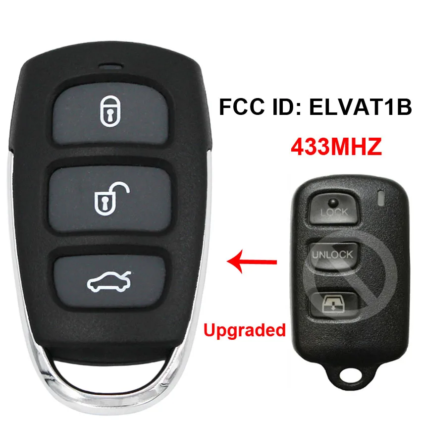 Дистанционный Автомобильный ключ обновленный 433 МГц идентификатор FCC: ELVAT1B или
