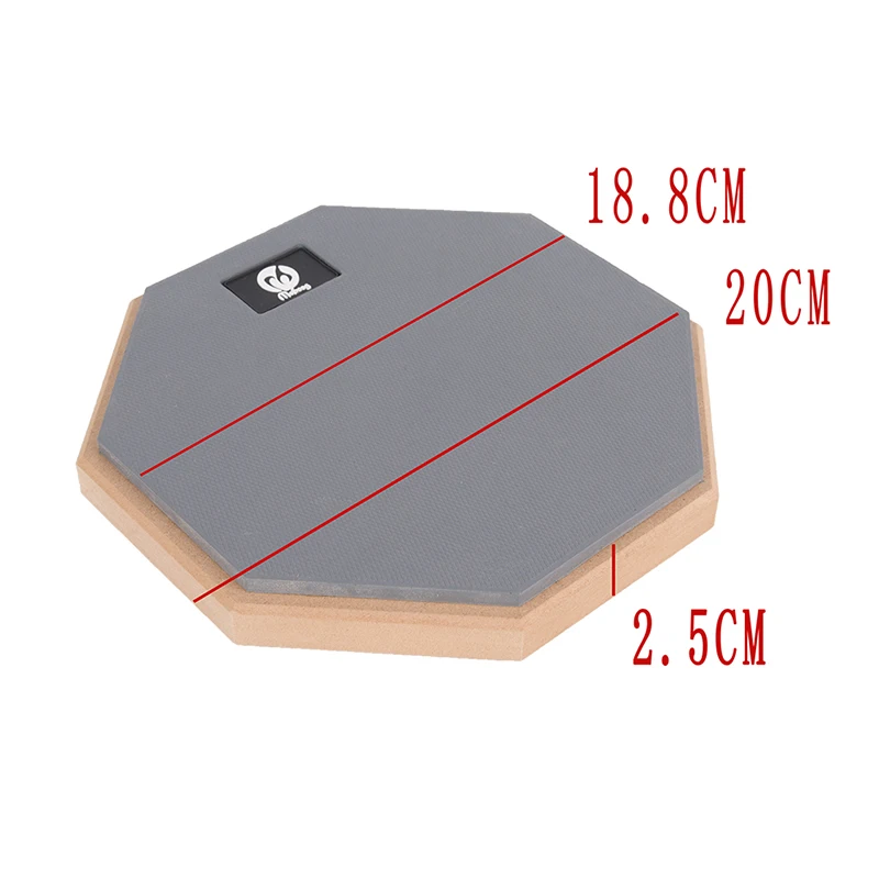 

New Portable 8 Inch Rubber Wood Dumb Drum Practice Training Drum Pad Musical Instrument With Drum Sticks