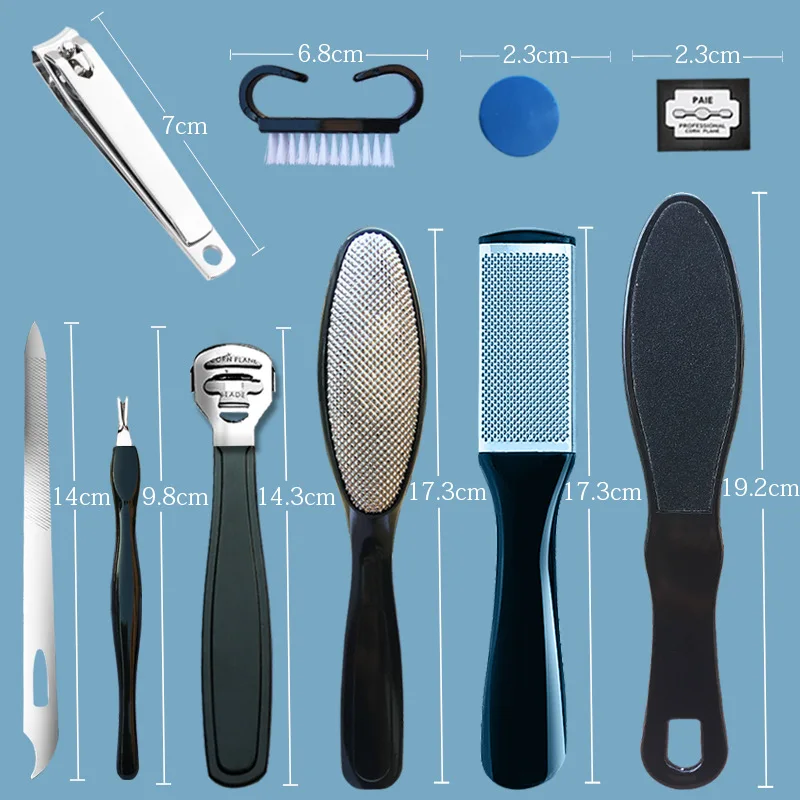 

10pc/set Pedicure Tools Foot Care Kit Foot Dead Skin Remover Stainless Steel Dead Skin Remove Calluses Pedicure Foot Scraper
