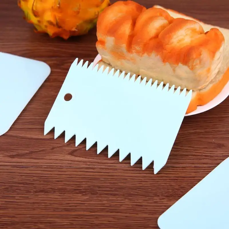 3 шт./компл. пластиковый нож для теста глазурь скребок мастики зазубренные края