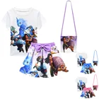 Летняя одежда для маленьких девочек, 3 шт.компл., повседневный костюм для малышей, детское платье Raya и The Last Dragon, 3 цвета, костюм для детей