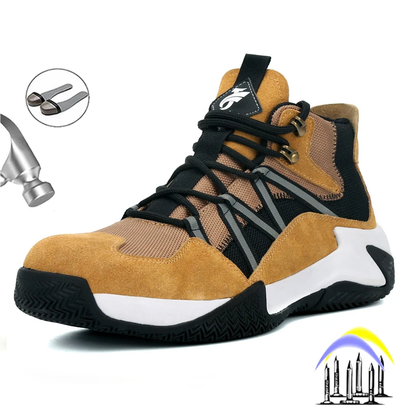 

Work Safety Shoes for Men Male Indestructible Work Boots Steel Toe Anti-static Shoe Anti-puncture Industrial Comfortable Sneaker