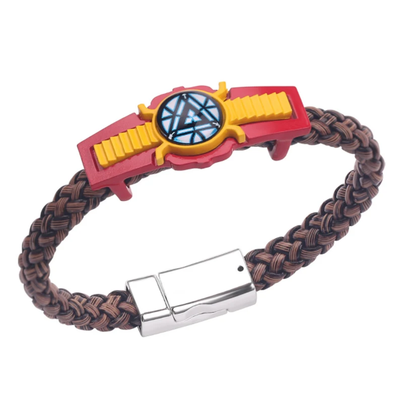 Marvel кожаный браслет Мстители Тор браслеты с молотом Железный человек танос