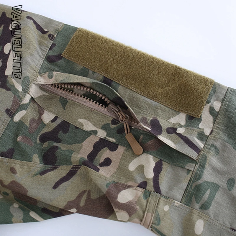 

Vaguelette Multicam Army Military TShirt Men With Pockets Camouflage Hunting Tactical T Shirt Men With Long Sleeve Tops