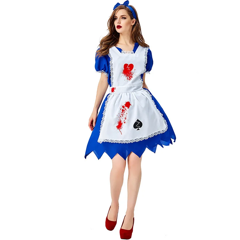Страшная горничная Платье вампира Хэллоуин ужавечерние НКА Кровавая Мэри костюм