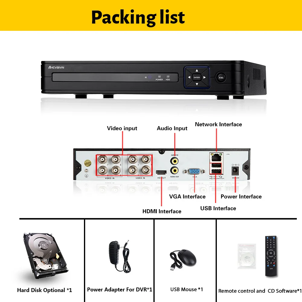 5MP AHD DVR 5в1 H.265 H.264 HDMI система безопасности CCTV 4CH 8CH 16CH канал NVR Гибридный аудио