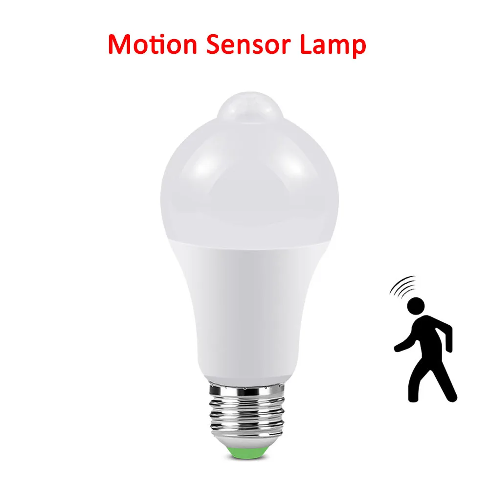 220V Motion sensor E27, 220 В, PIR датчик движения, светодиодный светильник, звуковой датчик, лампа 5 Вт, 7 Вт, 9 Вт, 12 Вт, 18 Вт, светильник для лестниц, прихожей, ночная аварийная лампа, ing - Испускаемый цвет: 220V Motion sensor