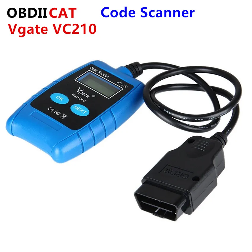 Оригинальный считыватель кодов VGATE VC210 OBDII OBD2 считывает код неисправности для V W/Au