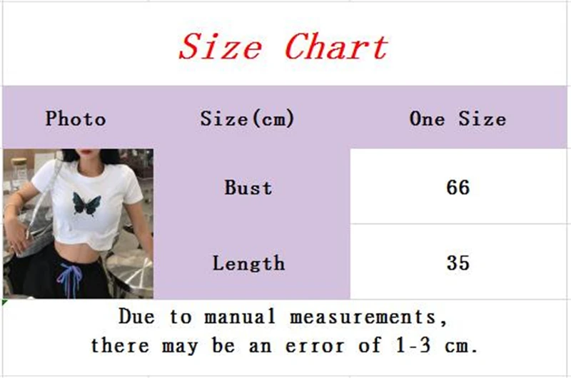 

Women Crop Top Short Sleeve Butterfly Print Tshirt Summer Slim T-shirt Fashion Street Female Personality Printed Short Tee Tops