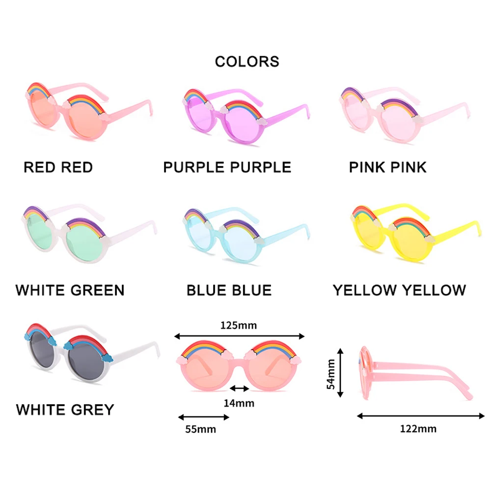 LongKeeper 2021 New Round Sunglasses Kids Rainbow Sun Glasses Girls Children Colorful Baby Shades Boys Girls Yellow Glasses