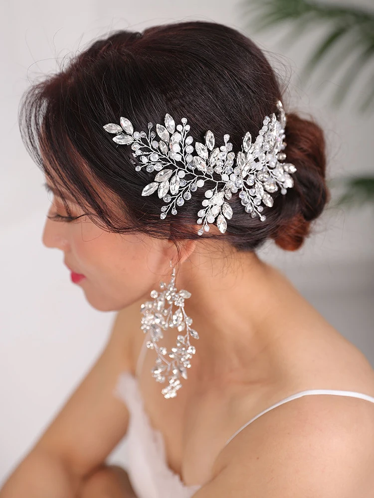 Свадебные украшения для причесок Серебряный головной убор стразы ювелирные