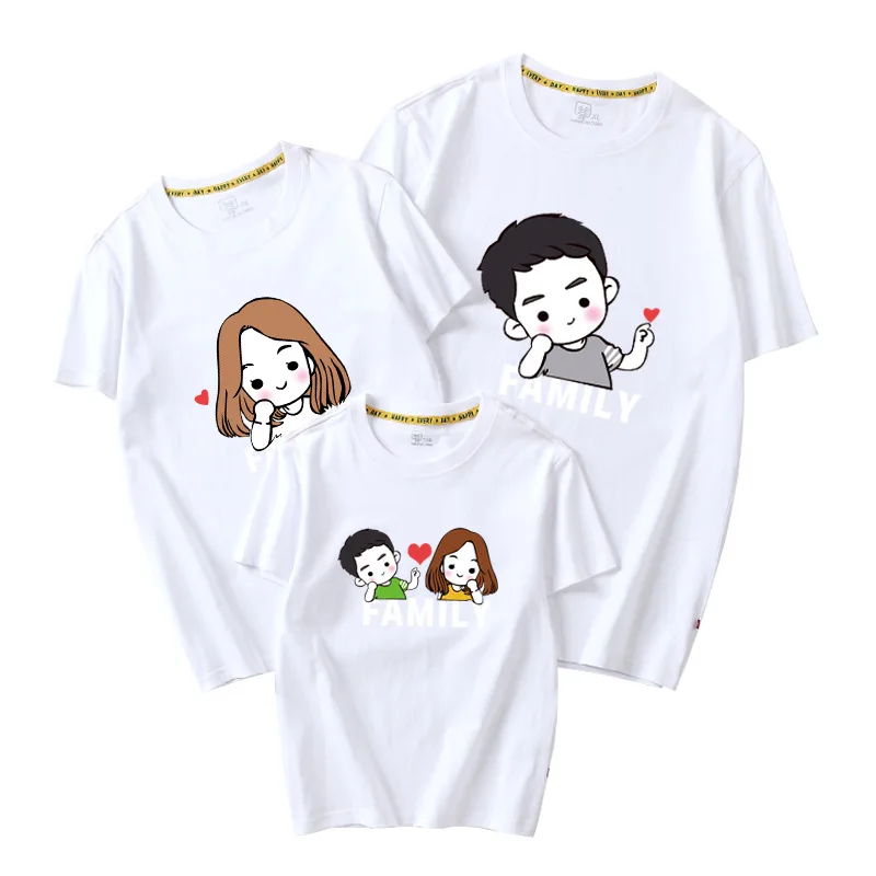 Семейные комплекты новая модная футболка Мужская хип хоп женская с буквенным