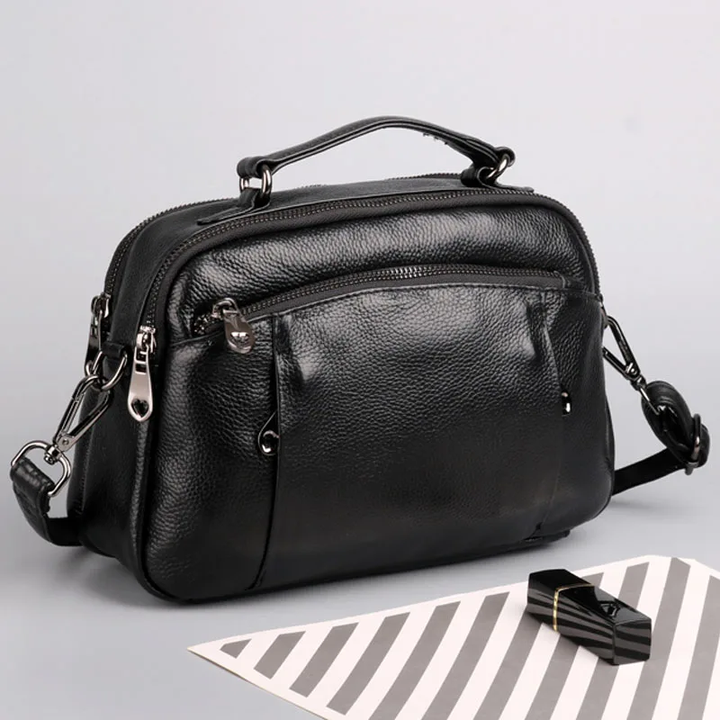 Casual Brand Luxury Women Real Cowhide Leather Handbags Zipper Clutch Crossbody Bag Ladies Messenger Shoulder High Quality | Багаж и сумки
